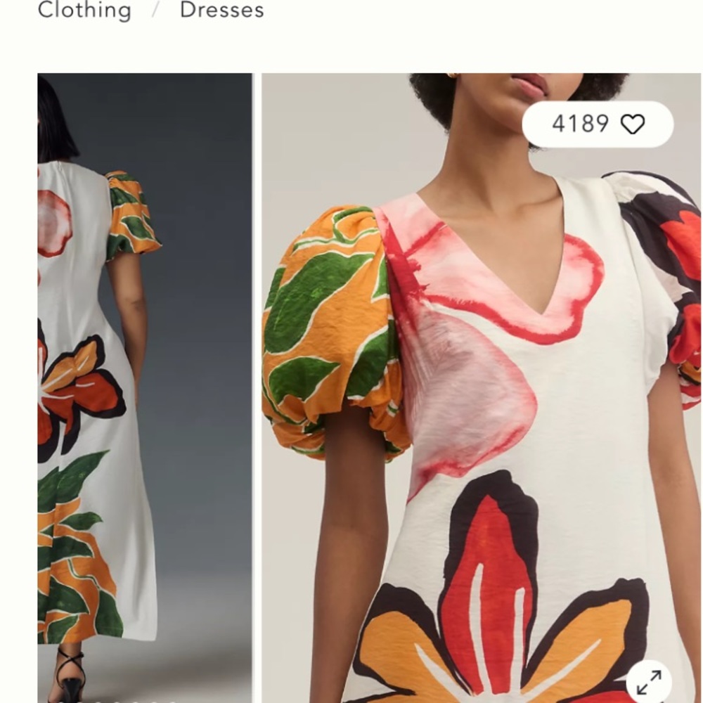 NWOT. Never worn. Anthropologie puff sleeve. A line maxi dress